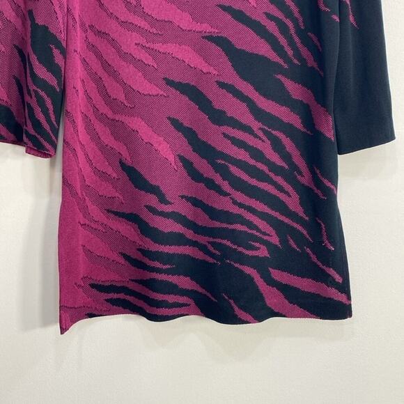 Ming Wang Art to Wear Top Fire Print Women's Small Purple - Picture 3 of 12